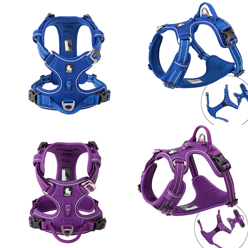 Truelove Pet Reflective Nylon Dog Harness No Pull Adjustable Medium Large Naughty Dog Vest Safety Vehicular Lead Walking Running