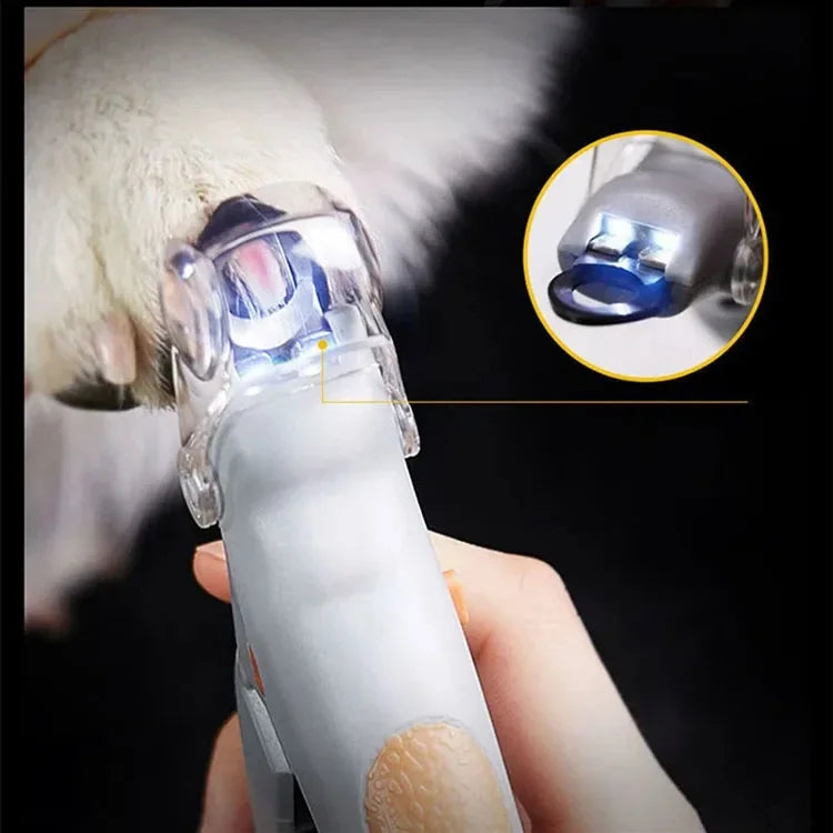 Pet Nail Clipper with LED Light and Magnifier – Safe Trimming Tool for Small Medium Large Dogs Cats, Professional Home Grooming Kit