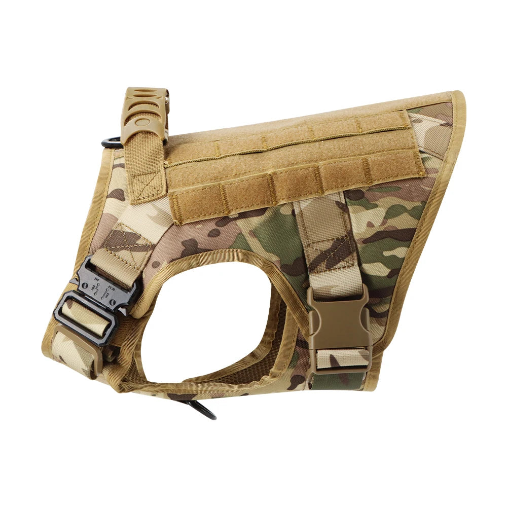Military Large Dog Harness Collar Leash Bags Patches Set Pet Malinois Training Vests Tactical Dogs Harnesses Accessories