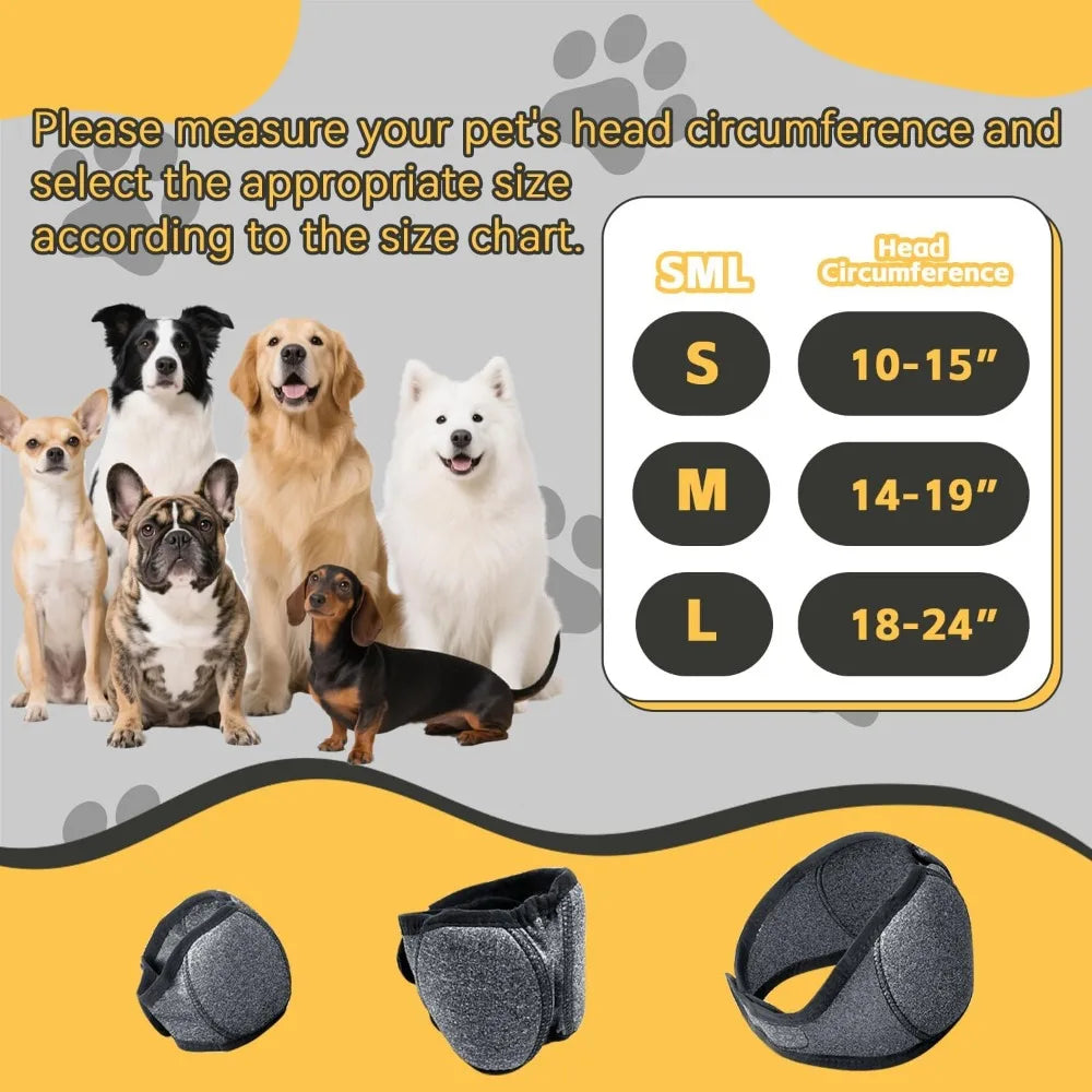 Adjustable Dog Ear Noise Protection Cover Soft Calming Ear Wrap Anti Shake Headband for Pet Grooming Bathing