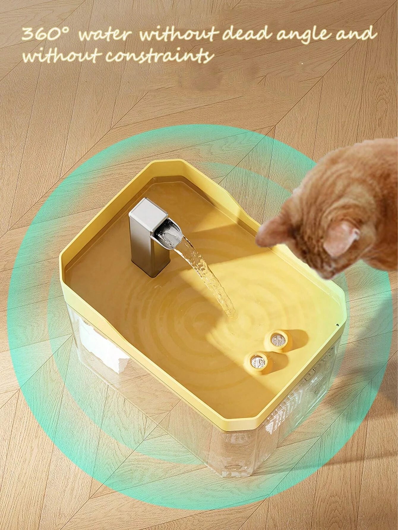 Cat Water Fountain Auto Filter Transparent Cat Drinker USB Anti-Dry Burning Recirculate Filtering Water Dispenser with Pump