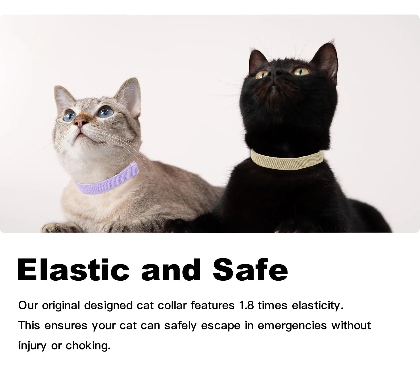 Light Weight Fashion Safety Cat Collar Stretch Elastic Small Dog Collars - Neck for All Small Large Cat Puppy Pet Accessories